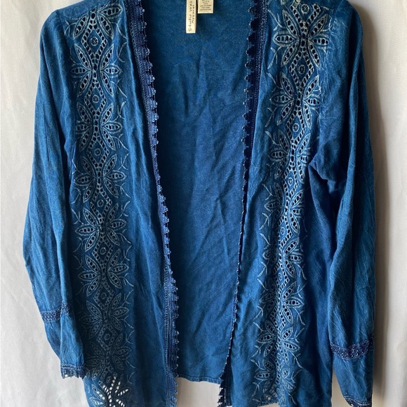 Studio West Apparel Lightweight Denim Shirt Jacket Spring Beautiful - Picture 2 of 8
